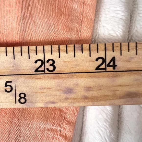 #A091   WHY DRESS Cottagecore  Peach Ruffle Puff Sleeve Top Organza NWT  L - Picture 11 of 12